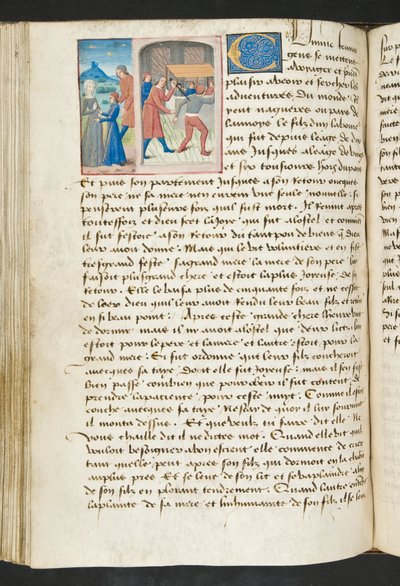 Pagina da Cent Nouvelles Nouvelles, c.1461-62 da French School