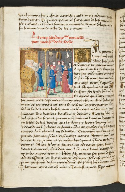 Pagina da Cent Nouvelles Nouvelles, c.1461-62 da French School