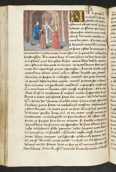 Pagina da Cent Nouvelles Nouvelles, c.1461-62 da French School