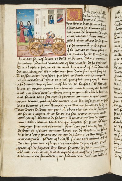Pagina da Cent Nouvelles Nouvelles, c.1461-62 da French School