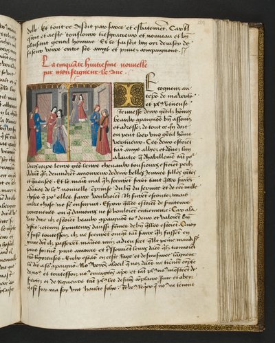 Pagina da Cent Nouvelles Nouvelles, c.1461-62 da French School