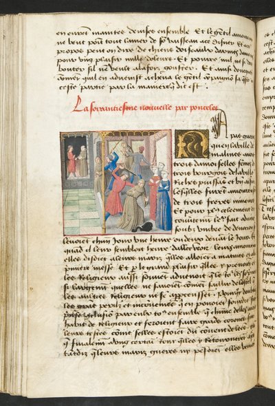 Pagina da Cent Nouvelles Nouvelles, c.1461-62 da French School