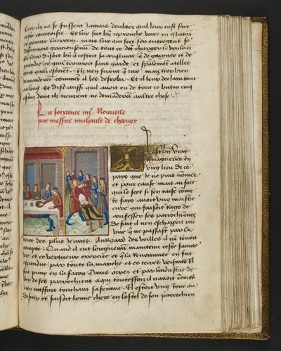 Pagina da Cent Nouvelles Nouvelles, c.1461-62 da French School