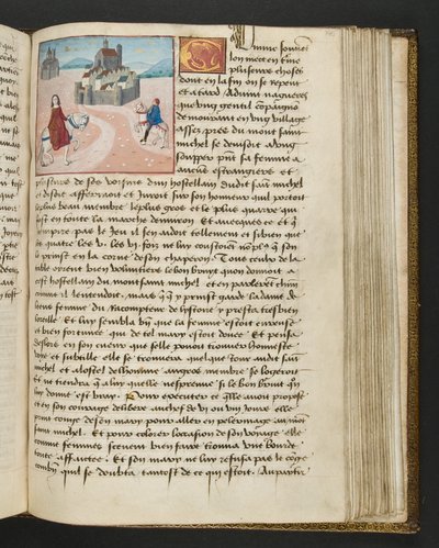 Pagina da Cent Nouvelles Nouvelles, c.1461-62 da French School