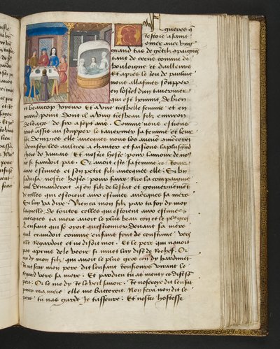 Pagina da Cent Nouvelles Nouvelles, c.1461-62 da French School
