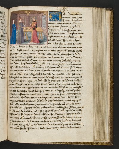 Pagina da Cent Nouvelles Nouvelles, c.1461-62 da French School