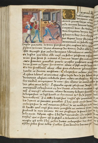 Pagina da Cent Nouvelles Nouvelles, c.1461-62 da French School