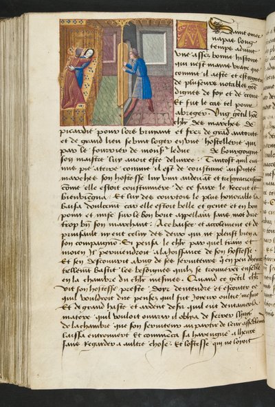 Pagina da Cent Nouvelles Nouvelles, c.1461-62 da French School