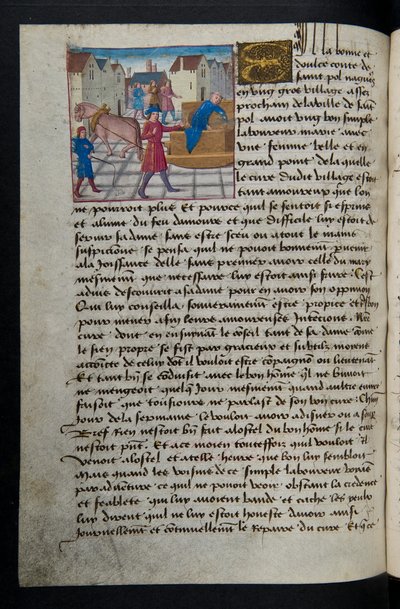 Pagina da Cent Nouvelles Nouvelles, c.1461-62 da French School