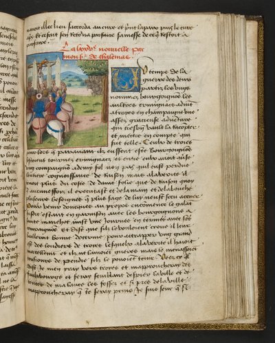 Pagina da Cent Nouvelles Nouvelles, c.1461-62 da French School