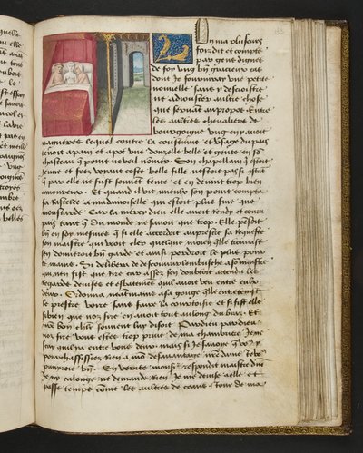 Pagina da Cent Nouvelles Nouvelles, c.1461-62 da French School
