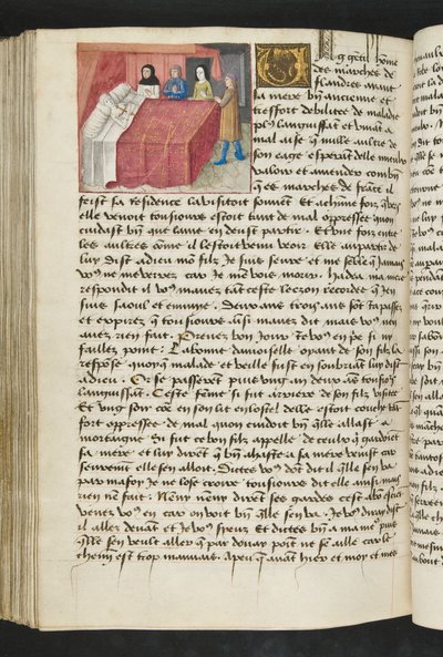 Pagina da Cent Nouvelles Nouvelles, c.1461-62 da French School