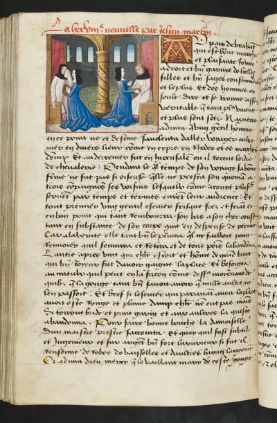 Pagina da Cent Nouvelles Nouvelles, c.1461-62 da French School