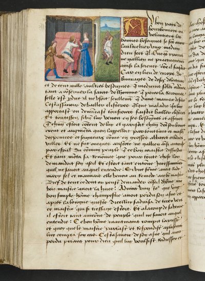 Pagina da Cent Nouvelles Nouvelles, c.1461-62 da French School
