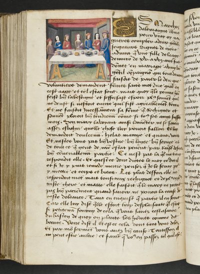 Pagina da Cent Nouvelles Nouvelles, c.1461-62 da French School