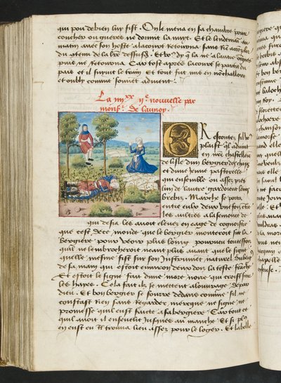 Pagina da Cent Nouvelles Nouvelles, c.1461-62 da French School