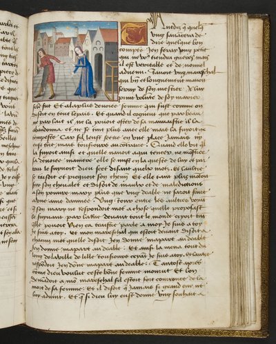 Pagina da Cent Nouvelles Nouvelles, c.1461-62 da French School
