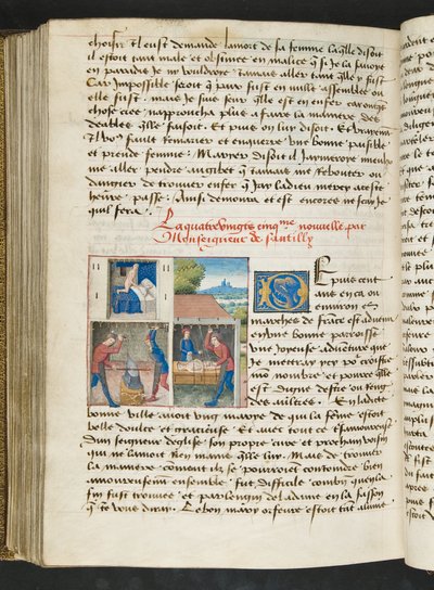 Pagina da Cent Nouvelles Nouvelles, c.1461-62 da French School