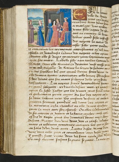 Pagina da Cent Nouvelles Nouvelles, c.1461-62 da French School