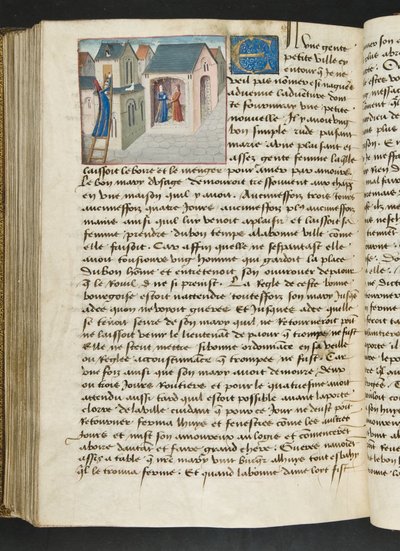 Pagina da Cent Nouvelles Nouvelles, c.1461-62 da French School