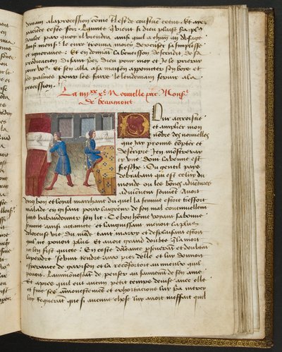 Pagina da Cent Nouvelles Nouvelles, c.1461-62 da French School