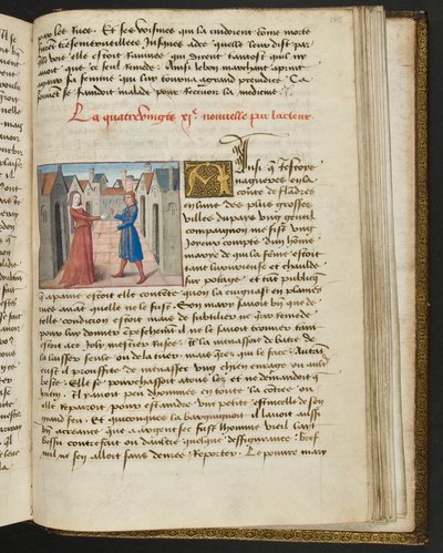 Pagina da Cent Nouvelles Nouvelles, c.1461-62 da French School