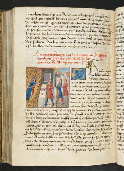 Pagina da Cent Nouvelles Nouvelles, c.1461-62 da French School