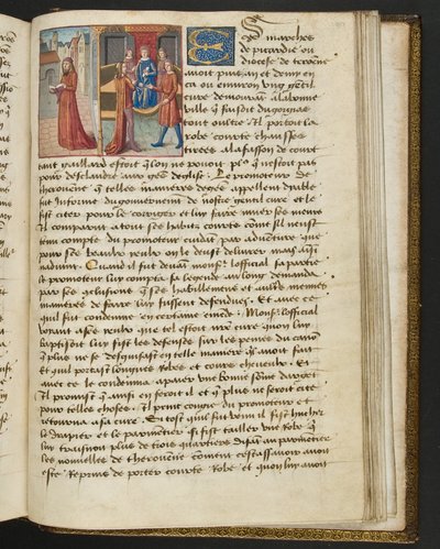 Pagina da Cent Nouvelles Nouvelles, c.1461-62 da French School