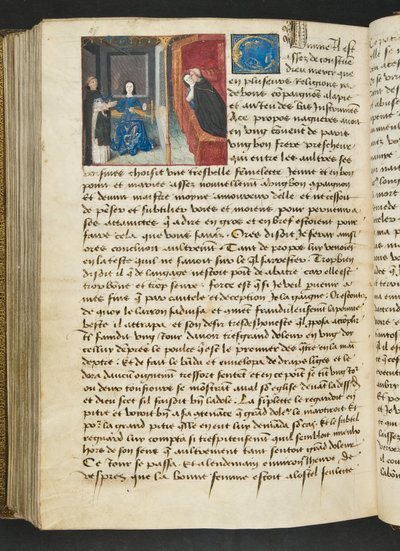 Pagina da Cent Nouvelles Nouvelles, c.1461-62 da French School