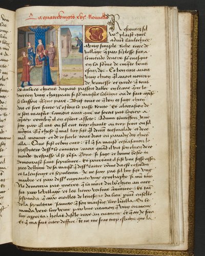 Pagina da Cent Nouvelles Nouvelles, c.1461-62 da French School
