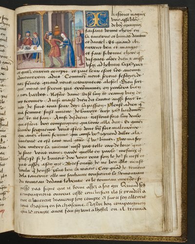Pagina da Cent Nouvelles Nouvelles, c.1461-62 da French School