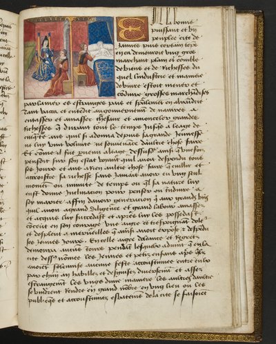 Pagina da Cent Nouvelles Nouvelles, c.1461-62 da French School