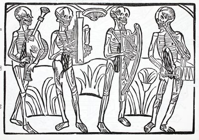 Danza macabra - scheletri di musicisti in un