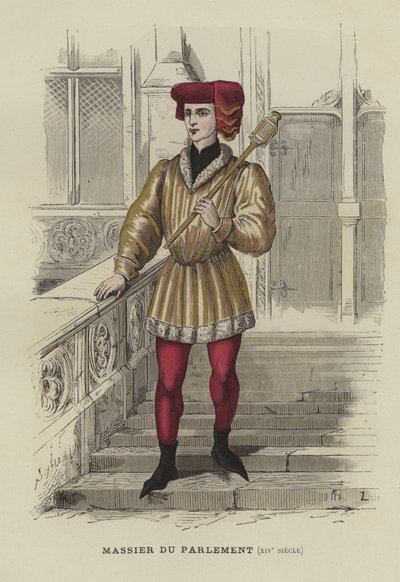 Portatore di mazza del Parlamento di Parigi, XIV secolo da French School
