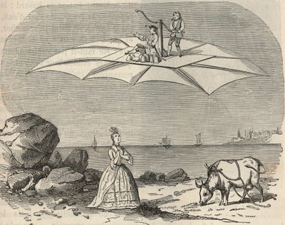Macchina (Aliante) di Samuel Musgrave (1732-1780) - incisione in 