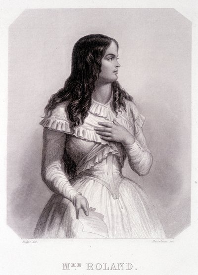 Madame Roland (o Roland de la Platière, Jeanne Marie o Monon Philipon), politica francese - incisione da French School