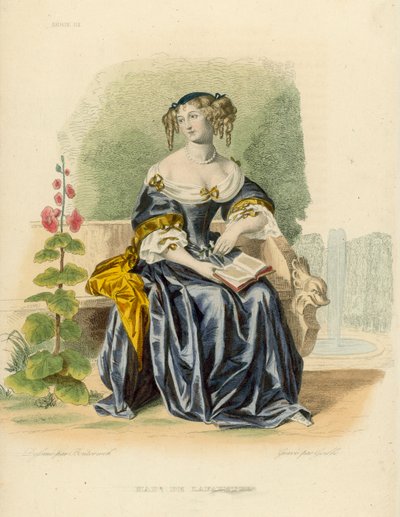 Madame de La Fayette (incisione colorata) da French School