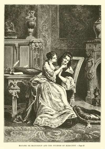 Madame de Maintenon e la Duchessa di Borgogna da French School