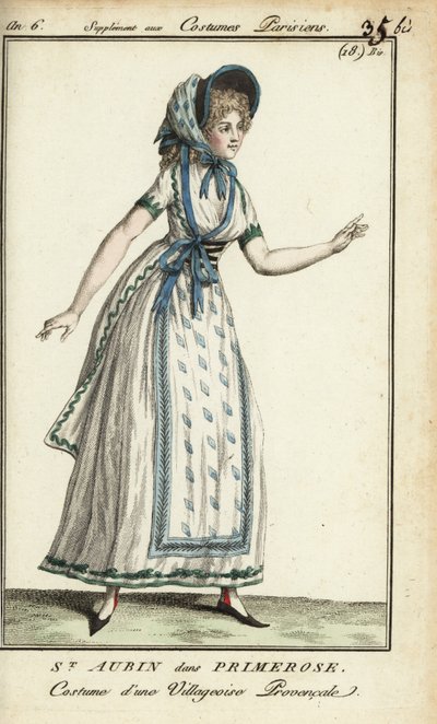 Madame de St. Aubin in costume da Primerose da French School