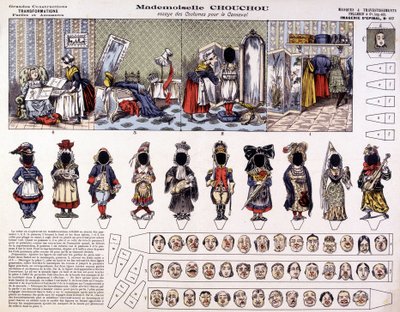 Mademoiselle Chouchou - Prova costumi per carnevale: trasformazioni. XIX secolo da French School