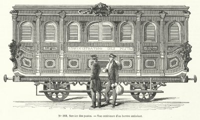 Carrozza postale sulle ferrovie francesi da French School
