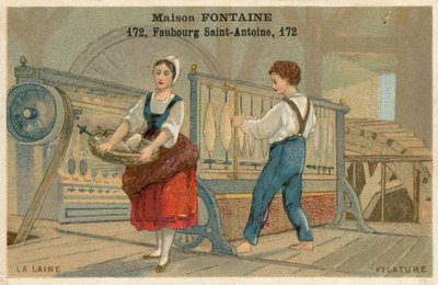 Carta commerciale Maison Fontaine, filatura della lana da French School
