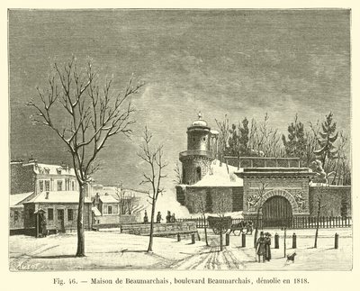 Casa di Beaumarchais, boulevard Beaumarchais, demolita nel 1818 da French School