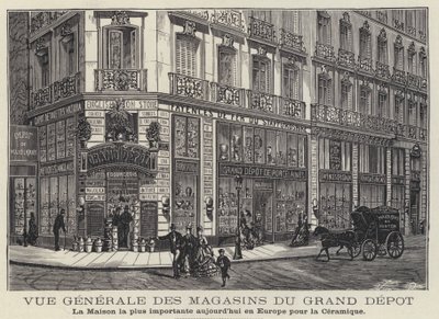 Maisons du Grand Depot, negozio di ceramiche a Parigi, Francia da French School