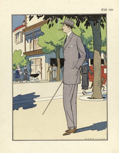 Abito da uomo, di Marc-Luc, pub. 1923 da French School