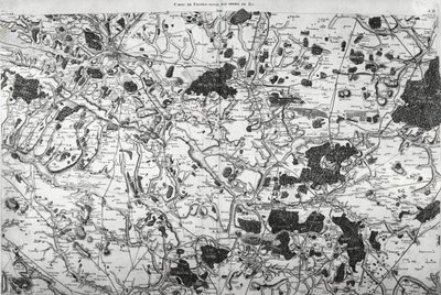 Mappa (da Beauvais a Senlis) di Cassini preparata dalla famiglia Cassini, in particolare da César-François Cassini (Cassini III) e suo figlio Jean-Dominique Cassini (Cassini IV). I rilievi furono fatti tra il 1756 e il 1789 e i 181 fogli della mappa furono da French School