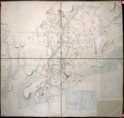 Mappa per la Battaglia di Austerlitz, 2 dicembre 1805 da French School