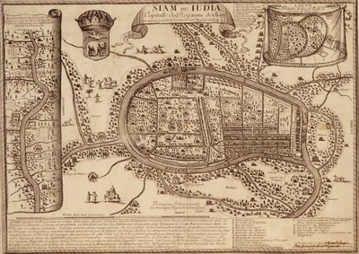 Mappa di Ayutthaya, 1686 da French School