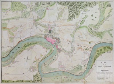 Mappa di Düsseldorf e delle aree circostanti da French School