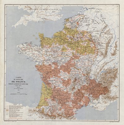 Mappa della Francia ai tempi di Giovanna d